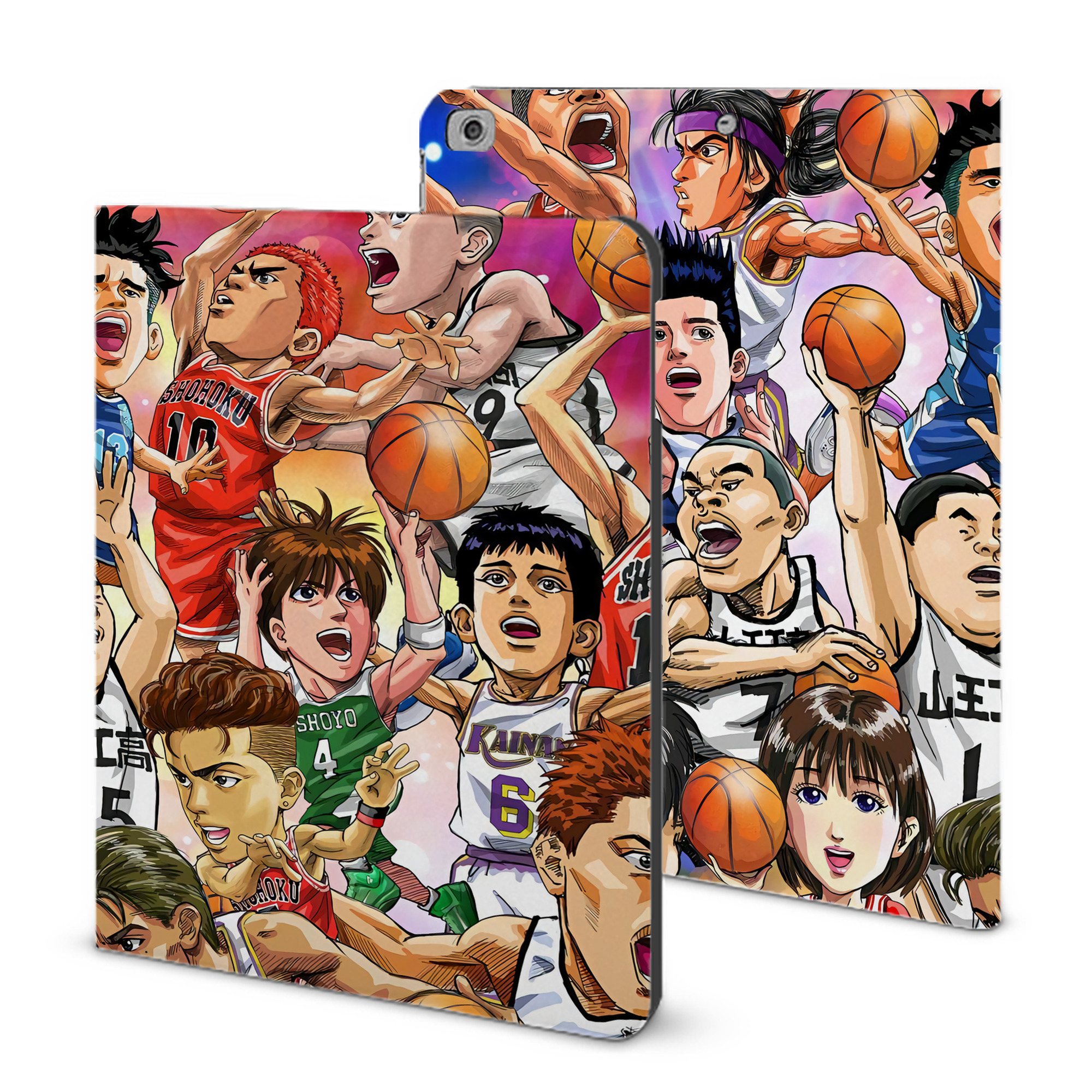 （画像用） SLAM DUNK／スラムダンク IPad ケース ブック型 PUレザー TPU 耐衝撃 軽量 薄型 ペン収納なし 全面保護 IPad 各モデル対応